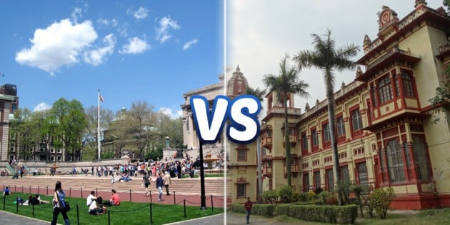 American and Indian architecture side by side, comparing the cost of living in india vs in the usa.