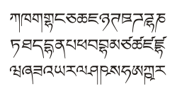 The Tibetan characters, one of the most beautiful alphabets