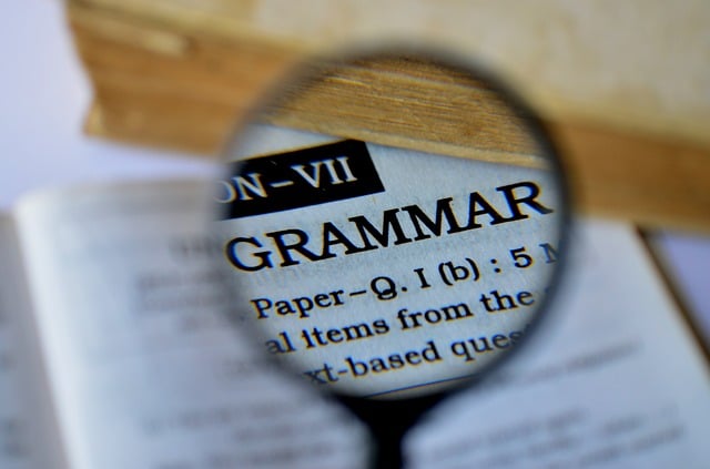 "Grammar" entry in a dictionary to explify indefinite and definite articles