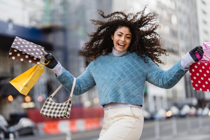 Picture of a woman going on a shopping spree