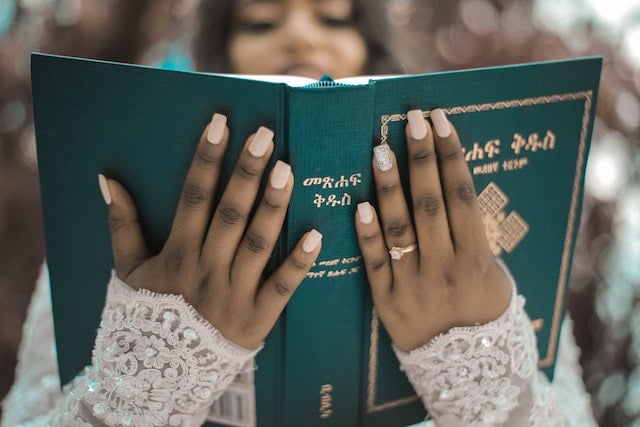 A picture of a book in Amharic