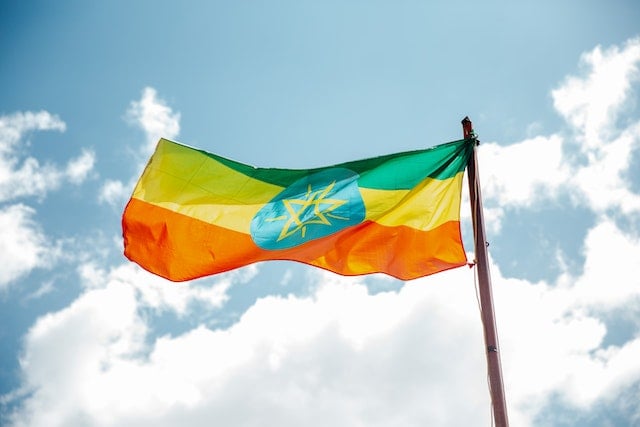 A picture of the Ethiopian flag