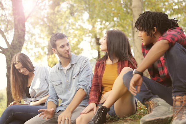 Multiethnic group of friends